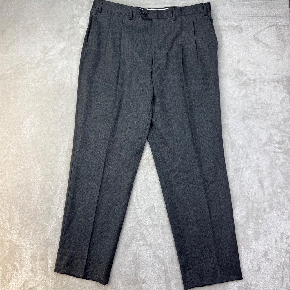 Lauren Ralph Lauren Pants Mens 40 Gray Loose Pleated Wool Cashmere Dress Slacks